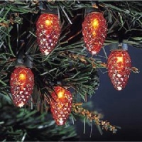 Kurt Adler 35-Light Orange with Rainbow Color C6 Style Diamond Shape Pinecone Light Set Kurt Adler 35-Light Orange with Rainbow Color C6 Style Diamond Shape Pinecone Light Set