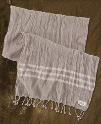 Light and airy, a woven cotton scarf with bold stripes and fringed ends adds graphic dimension to any look Light and airy, a woven cotton scarf with bold stripes and fringed ends adds graphic dimension to any look