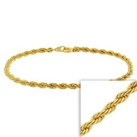 14k Gold Overlay Brass Twist Link Chain Bracelet