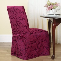 Sure Fit Stretch Pique Shorty Dining Room Chair Slipcover, Black Sure Fit Stretch Pique Shorty Dining Room Chair Slipcover, Black