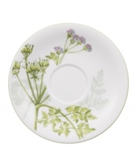 A natural for casual dining, the Althea Nova after-dinner saucer by Villeroy & Boch features durable porcelain planted with delicate herbs for a look that's fresh from the garden. A natural for casual dining, the Althea Nova after-dinner saucer by Villeroy & Boch features durable porcelain planted with delicate herbs for a look that's fresh from the garden.