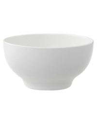Fresh modern from Villeroy & Boch dinnerware. The dishes in this set are sheer white china in a clean round shape that inspires simply harmonious dining. A soft fluidity and radiant glaze give this French rice bowl quiet elegance and lasting appeal. Fresh modern from Villeroy & Boch dinnerware. The dishes in this set are sheer white china in a clean round shape that inspires simply harmonious dining. A soft fluidity and radiant glaze give this French rice bowl quiet elegance and lasting appeal.