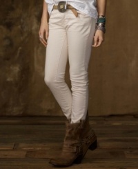 Its sorbet shade makes it look sweet enough to eat, but thanks to its sexy, skinny fit, these Denim & Supply Ralph Lauren cropped stretch jeans are tough enough to create even the edgiest ensembles. Its sorbet shade makes it look sweet enough to eat, but thanks to its sexy, skinny fit, these Denim & Supply Ralph Lauren cropped stretch jeans are tough enough to create even the edgiest ensembles.