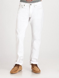 Constructed in sleek white-washed denim, this trim-fitting jean is designed with a slim, straight leg for a handsome, modern look.Five-pocket styleInseam, about 34CottonMachine washImported Constructed in sleek white-washed denim, this trim-fitting jean is designed with a slim, straight leg for a handsome, modern look.Five-pocket styleInseam, about 34CottonMachine washImported
