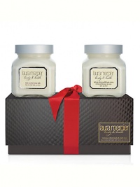 Laura Mercier's Body & Bath Duo is brought back this season in our favorite, limited edition scent: Tarte au Citron. The fresh fragrance captures the essence of lemon, bergamot, cassis and warm crème fraiche, and blends it with delicious notes of whipped vanilla custard, baked pastry accord and velvety musky woods. Including 6 oz. glass jars of Honey Bath (plus wooden honey dipper not shown) and Soufflé Body Crème, the Tarte au Citron Body & Bath Duo makes the perfect gourmande gift. Laura Mercier's Body & Bath Duo is brought back this season in our favorite, limited edition scent: Tarte au Citron. The fresh fragrance captures the essence of lemon, bergamot, cassis and warm crème fraiche, and blends it with delicious notes of whipped vanilla custard, baked pastry accord and velvety musky woods. Including 6 oz. glass jars of Honey Bath (plus wooden honey dipper not shown) and Soufflé Body Crème, the Tarte au Citron Body & Bath Duo makes the perfect gourmande gift.