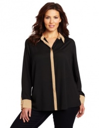 Calvin Klein Women's Plus Size Color Block Shirt Calvin Klein Women's Plus Size Color Block Shirt