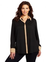 Calvin Klein Women's Plus Size Color Block Shirt