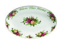 Royal Albert Old Country Roses Bless This Home Platter, 12-Inch Royal Albert Old Country Roses Bless This Home Platter, 12-Inch