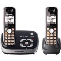 Panasonic KX-TG6532B Digital Cordless Phone with Answering System, Black, 2 Handsets Panasonic KX-TG6532B Digital Cordless Phone with Answering System, Black, 2 Handsets