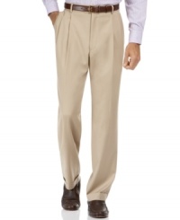 Timeless style, classic comfort. These double pleated Tasso Elba dress pants were crafted in a lightweight, comfortable blend and make a great addition to your workweek rotation. Timeless style, classic comfort. These double pleated Tasso Elba dress pants were crafted in a lightweight, comfortable blend and make a great addition to your workweek rotation.