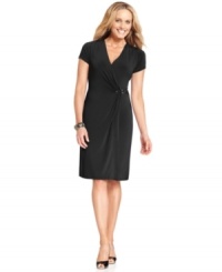 This versatile petite dress from Charter Club features a faux wrap silhouette that instantly flatters. Perfect for a brunch or even for the office! (Clearance) This versatile petite dress from Charter Club features a faux wrap silhouette that instantly flatters. Perfect for a brunch or even for the office! (Clearance)