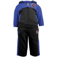 MLB Majestic New York Mets Newborn Black/Royal Blue French Terry Hooded Jog Set MLB Majestic New York Mets Newborn Black/Royal Blue French Terry Hooded Jog Set