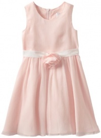 Us Angels Girls 2-6X Chiffon Tank Dress with Soft Belt, Blush Pink, 6