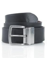 Cover the finer points of your personal style with this classic leather belt from Polo Ralph Lauren. Cover the finer points of your personal style with this classic leather belt from Polo Ralph Lauren.