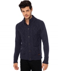 Wrap yourself in this unique pattern cardigan by Buffalo David Bitton and wrap yourself in style. Wrap yourself in this unique pattern cardigan by Buffalo David Bitton and wrap yourself in style.