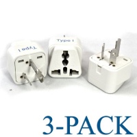 Ceptics Grounded Universal Plug Adapter for Australia, China (Type I) - 3 Pack Ceptics Grounded Universal Plug Adapter for Australia, China (Type I) - 3 Pack