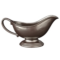 Crafted with an old-world luster that conjures visions of grand European estates, Juliskas Pewter Stoneware features a hammered metallic finish that adds authentic polish. Perfect for your most decadent sauces and mouthwatering gravies, this sauce boat has a lovely silhouette that adds elegance to the table.