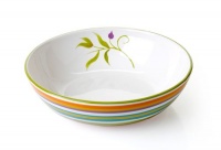 Clay Art Floral Stripe 11-Inch Serving Bowl Clay Art Floral Stripe 11-Inch Serving Bowl