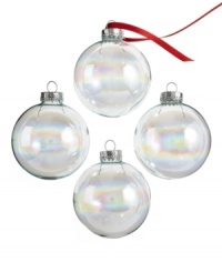 Iridescent glass ball ornaments from Kurt Adler add an entire spectrum of color and an utterly dreamy sensibility to any Christmas tree. Iridescent glass ball ornaments from Kurt Adler add an entire spectrum of color and an utterly dreamy sensibility to any Christmas tree.