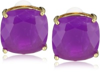 Kate Spade New York Large Faceted Purple Clip Earrings