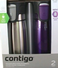 Contigo AUTOSEAL® Locking Stainless Steel Travel Mug 2 pack Stainless / Purple Contigo AUTOSEAL® Locking Stainless Steel Travel Mug 2 pack Stainless / Purple