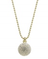 Are you ready for the dance floor? Michael Kors disco ball-inspired pendant features a Czech crystal fireball and trendy long chain set in gold tone mixed metal. Approximate length: 32 inches. Approximate drop: 3/4 inch.