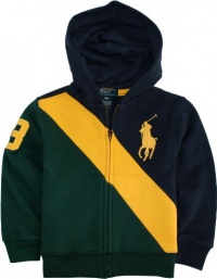 Ralph Lauren Toddler Boys Big Pony Banner Fleece Hoodie (3/3T, Navy Multi) Ralph Lauren Toddler Boys Big Pony Banner Fleece Hoodie (3/3T, Navy Multi)