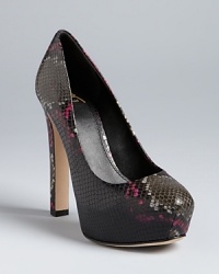 Snake up your favorite standbys in these B Brian Atwood platform pumps. With a subtle hint of color, they work for day or after the office shuts down. Snake up your favorite standbys in these B Brian Atwood platform pumps. With a subtle hint of color, they work for day or after the office shuts down.