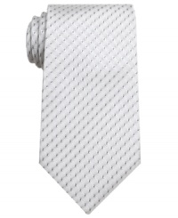With a barely-there natte pattern, this Alfani tie is a subtle, versatile addition to any patterned shirt. With a barely-there natte pattern, this Alfani tie is a subtle, versatile addition to any patterned shirt.