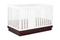 Babyletto Harlow 3-in-1 Convertible Crib with Toddler Rail, White and Espresso Babyletto Harlow 3-in-1 Convertible Crib with Toddler Rail, White and Espresso