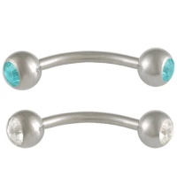 16g 16 gauge (1.2mm), 3/8 Inches (10mm) long - surgical steel eyebrow lip bars ear tragus rings earrings curved curve barbell straight bar with swarovski crystal clear and Aquamarine lot AINH - Pierced Body Piercing Jewelry- Set of 2 16g 16 gauge (1.2mm), 3/8 Inches (10mm) long - surgical steel eyebrow lip bars ear tragus rings earrings curved curve barbell straight bar with swarovski crystal clear and Aquamarine lot AINH - Pierced Body Piercing Jewelry- Set of 2