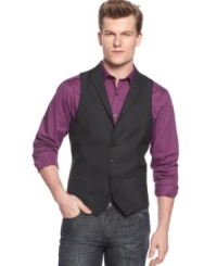 Distinguish your look. This dapper vest from Alfani dials up your dress wardrobe. Distinguish your look. This dapper vest from Alfani dials up your dress wardrobe.