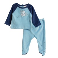 Absorba Baby Two Piece Footed Pant Set, Around Town, 0-3 Months