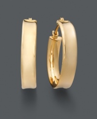 Stylish, yet timeless. Luminous gold hoop earrings are a staple for every woman's wardrobe. Crafted in 14k gold with unique ribbed design. Approximate diameter: 3/4 inch. Stylish, yet timeless. Luminous gold hoop earrings are a staple for every woman's wardrobe. Crafted in 14k gold with unique ribbed design. Approximate diameter: 3/4 inch.