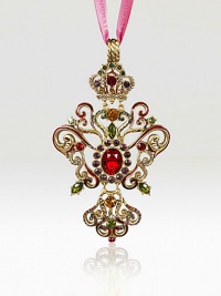 The Annual Ornament is a charming tradition inspired by an alphabet of shapes from the original Heritage Collection. This beautiful design features a large faceted ruby crystal held at the top by a small crown. Glass and Swarovski crystals3W X 5¼H X ¼DHandmadeImported The Annual Ornament is a charming tradition inspired by an alphabet of shapes from the original Heritage Collection. This beautiful design features a large faceted ruby crystal held at the top by a small crown. Glass and Swarovski crystals3W X 5¼H X ¼DHandmadeImported