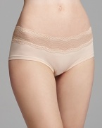 Feel totally comfortable in these boyshorts in elegant soft stretch bands of chevron lace. Style #DOLCE0741