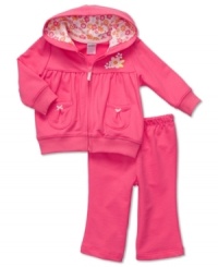 She'll be pretty in pink in this sweet hoodie and pants set by Carter's. She'll be pretty in pink in this sweet hoodie and pants set by Carter's.