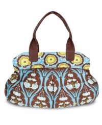 Your fashion sense carries over into this versatile carryall's supremely sweet styling, lovely loose pleats and lively patterned fabric with coordinated woven trim. Leather accenting and handles add even more sophistication to your everyday look for a bag that goes anywhere at any time and handles everything you throw its way with multiple interior organization pockets. 1-month warranty. Your fashion sense carries over into this versatile carryall's supremely sweet styling, lovely loose pleats and lively patterned fabric with coordinated woven trim. Leather accenting and handles add even more sophistication to your everyday look for a bag that goes anywhere at any time and handles everything you throw its way with multiple interior organization pockets. 1-month warranty.