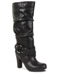 The braided belt around the ankle of Pink and Pepper's Khloe tall boots adds the perfect amount of detail to this awesome pair. The braided belt around the ankle of Pink and Pepper's Khloe tall boots adds the perfect amount of detail to this awesome pair.