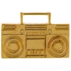 Boombox 2 Finger Ring, Adjustable In Gold