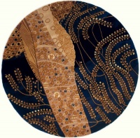 Area Rug 7x7 Round Contemporary Blue Color - Momeni New Wave Rug from RugPal Area Rug 7x7 Round Contemporary Blue Color - Momeni New Wave Rug from RugPal