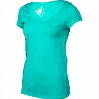 Volcom - Womens Side Splitting V-Neck T-Shirt, Size: Medium, Color: Aqua Volcom - Womens Side Splitting V-Neck T-Shirt, Size: Medium, Color: Aqua