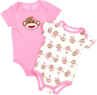 2 Pack of Sock Monkey Onesie Bodysuits by Baby Starters - Pink - 3-6 Mths 2 Pack of Sock Monkey Onesie Bodysuits by Baby Starters - Pink - 3-6 Mths