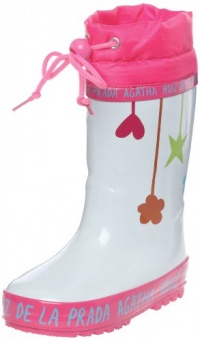 Agatha Ruiz De La Prada Kids 121998 Rain Boot (Toddler/Youth),White/Pink,27 (US 10-10.5 Toddler) M US Agatha Ruiz De La Prada Kids 121998 Rain Boot (Toddler/Youth),White/Pink,27 (US 10-10.5 Toddler) M US