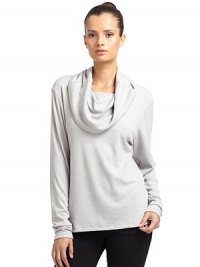 THE LOOKAllover waffle knit constructionDraped turtleneckTHE FITAbout 25 from shoulder to hemTHE MATERIALPolyester/rayon/spandexCARE & ORIGINMachine washImportedModel shown is 5'9½ (176cm) wearing US size Small. THE LOOKAllover waffle knit constructionDraped turtleneckTHE FITAbout 25 from shoulder to hemTHE MATERIALPolyester/rayon/spandexCARE & ORIGINMachine washImportedModel shown is 5'9½ (176cm) wearing US size Small.