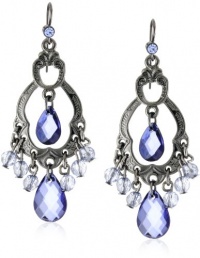 1928 Jewelry Harvest Blueberry Hues Chandelier Earrings 1928 Jewelry Harvest Blueberry Hues Chandelier Earrings