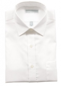Michael Kors Non-iron Textured Pique Dress Shirt - White Michael Kors Non-iron Textured Pique Dress Shirt - White