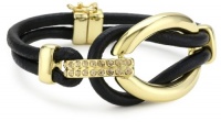 T Tahari Linked In Interlocking Leather Bracelet T Tahari Linked In Interlocking Leather Bracelet
