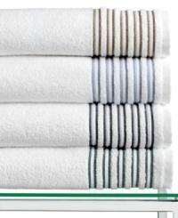 Plush and sumptuous, this pure cotton Borderline hand towel from Hotel Collection wraps you in comfortable luxury. Features a pristine white hue with subtle striped details along the hem for just a touch of color. Zero twist construction. Plush and sumptuous, this pure cotton Borderline hand towel from Hotel Collection wraps you in comfortable luxury. Features a pristine white hue with subtle striped details along the hem for just a touch of color. Zero twist construction.