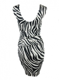 B44 Dressed by Bailey 45 womens black beige ocelot zebra dress S B44 Dressed by Bailey 45 womens black beige ocelot zebra dress S